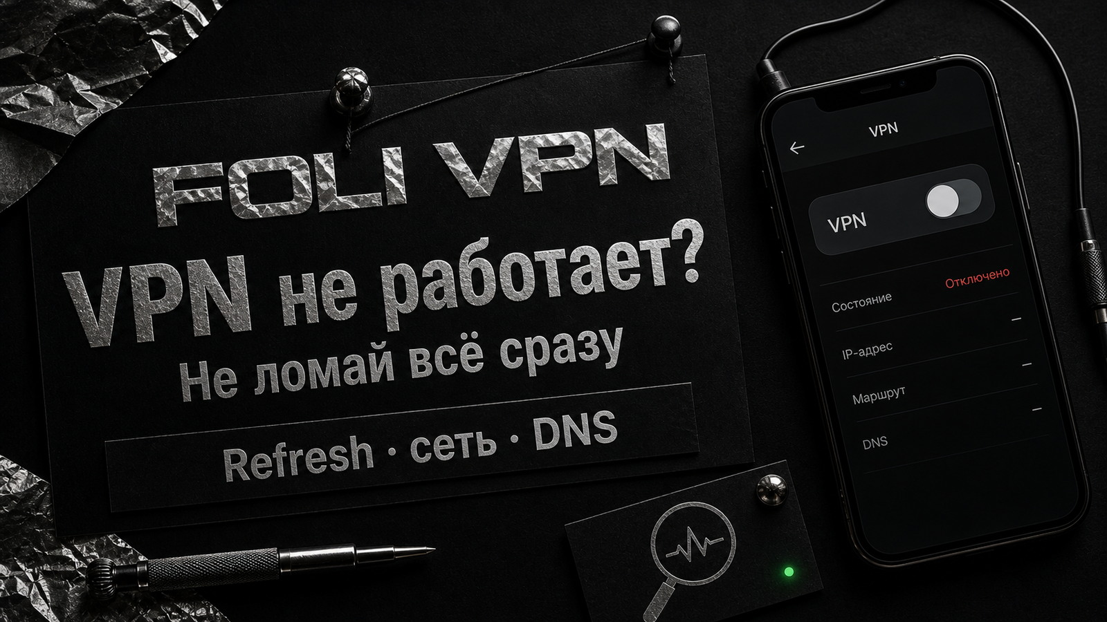 Обложка Foli VPN: быстрый порядок диагностики без лишней переустановки клиента.