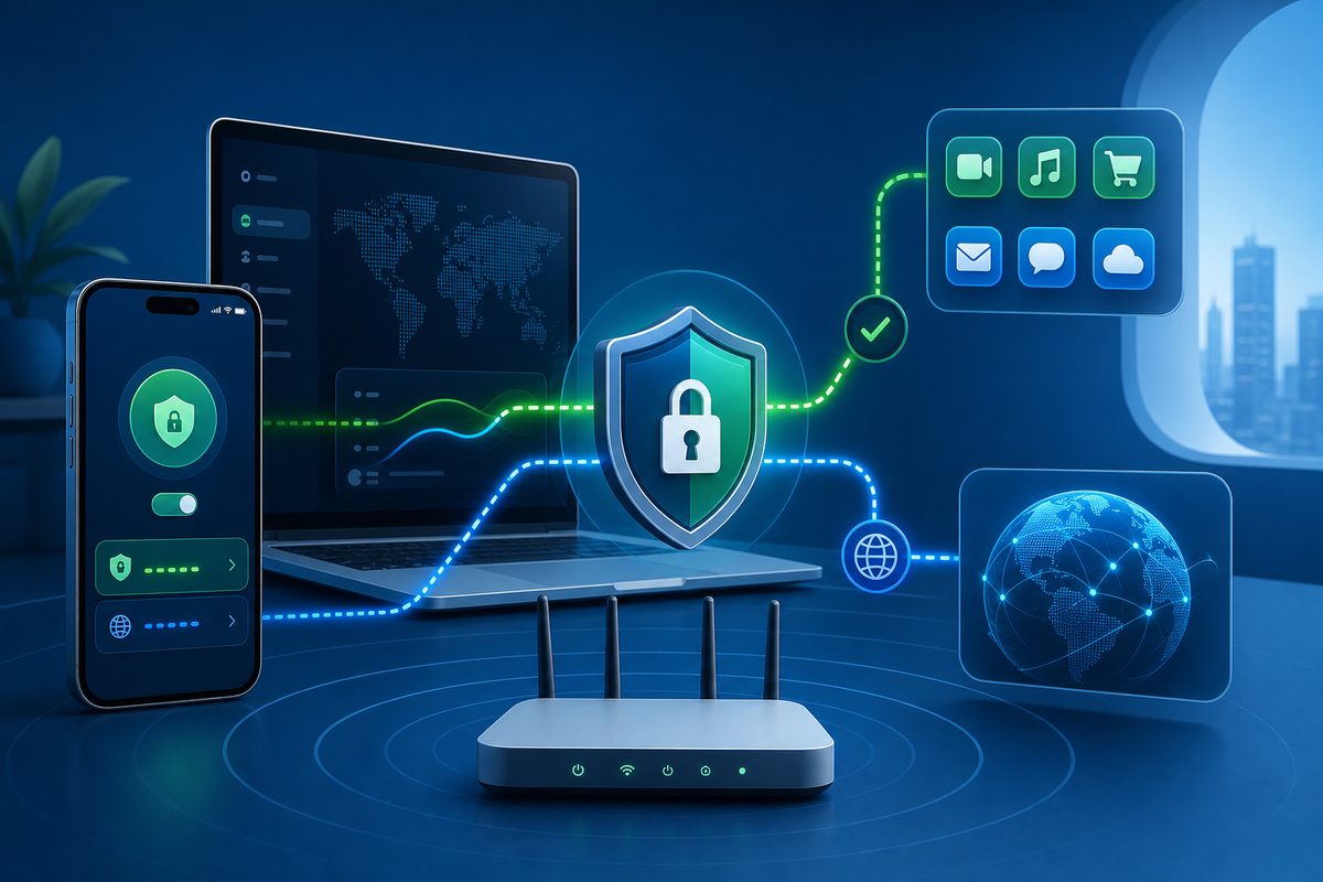 Обложка Foli VPN — Split tunneling VPN: как включать VPN только для нужных приложений в 2026 году