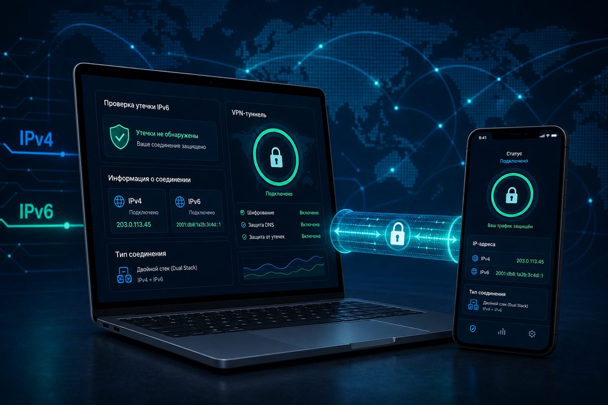 Обложка Foli VPN — Утечка IPv6 через VPN: как проверить и закрыть проблему в 2026 году