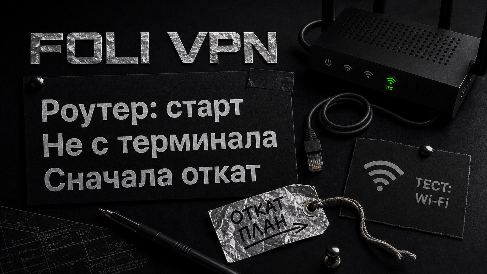 Обложка Foli VPN: старт с роутером начинается с отката и тестового Wi‑Fi.