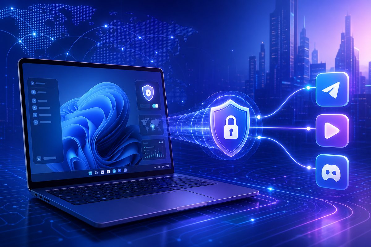 Обложка Foli VPN — VPN на Windows 11: настройка, DNS и диагностика, если Telegram, YouTube или Discord работают нестабильно